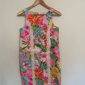 Worn Once: Lilly Pulitzer Pink Sheath Mini Dress Scoop Neck Resort Wear